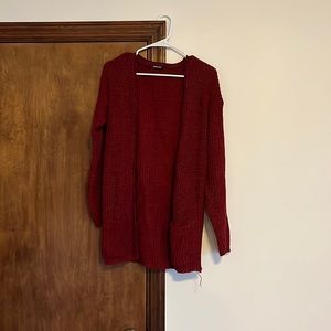 Jealous maroon cardigan